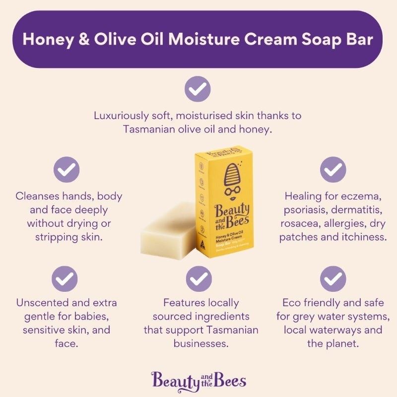 Beauty & the Bees Moisture Cream Real Soap Bar 120g