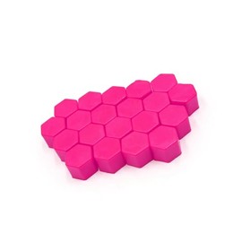 Partuto 20Pcs 21 x 20mm Pink Luminous Car Wheel Tyre Hub Screw Bolt Nut Cap Covers Universal for Vehicle Replacement