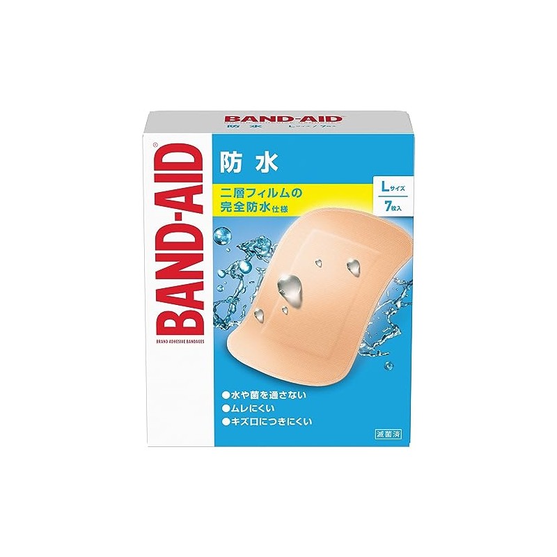 BAND-AID(バンドエイド) 救急絆創膏 防水 Lサイズ 7枚