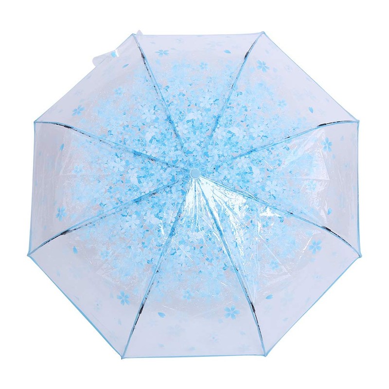 Ejoyous Pocket Umbrella, Transparent Umbrella with Flowers, Sakura Pocket Umbrella,