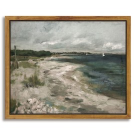 InSimSea Framed Wall Art Room Decor, Classical Seaside Landscape Art Wall Decorations, Impressionism Scenic Paintings Wall Art for Bedroom Living Room Bathroom Wall Decor 8x10in