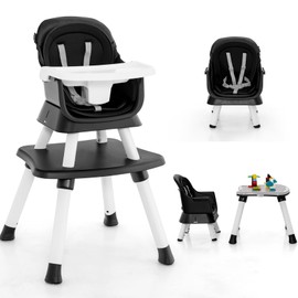 GLACER 8 in 1 High Chair - Convertible Adjustable Baby High Chair with Removable Tray, Dual Cushions, Activity Table and Chair Set, Booster Seat, Stool, High Chairs for Babies and Toddlers