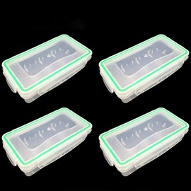 RJWKAZ 18650 Battery Storage Case Plastic Waterproof Battery Holder 16340 (4 Pack)