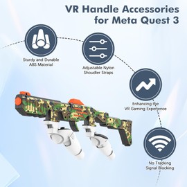 Tyasoleil VR Accessories for Meta Quest 3S/3, VR Magnetic Stock FPS Gaming Accessories, Humanized Weighted Gun Stock for Quest 3S/3, Enhanced Games Reality Experience (Green for Q3&3S)