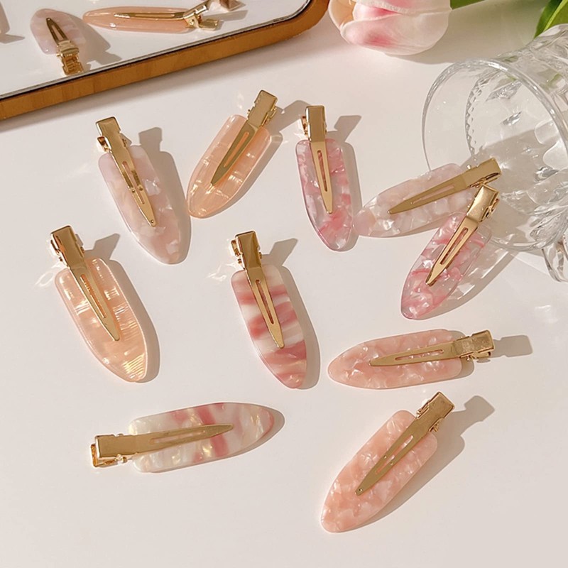 EZ PEACH Non-marking Bangs Clips, Tortoise Shell Style, 4 Pieces,
