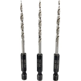 FTG USA Tapered Countersink Drill Bit Set 3 Pc #6 (9/64") Tapered Drill Bit Replacement, Countersink Bit Same Size for Wood Countersink Drill Bits