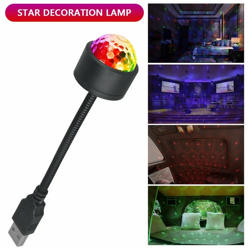USB Car Star Projector Light for Interior Décor – Flexible