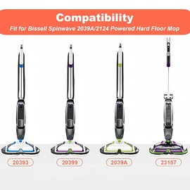 Spinwave Mop Replacement Pads for Bissell Spinwave 20399 23157 23159 2039A 2124A 20393 2039T 2039W 20391 20395 2307 2315A Hard Floor Mop Refill Heavy Scrub Pad- Part #1611297 & 1611298 (4+2+2+2+2)