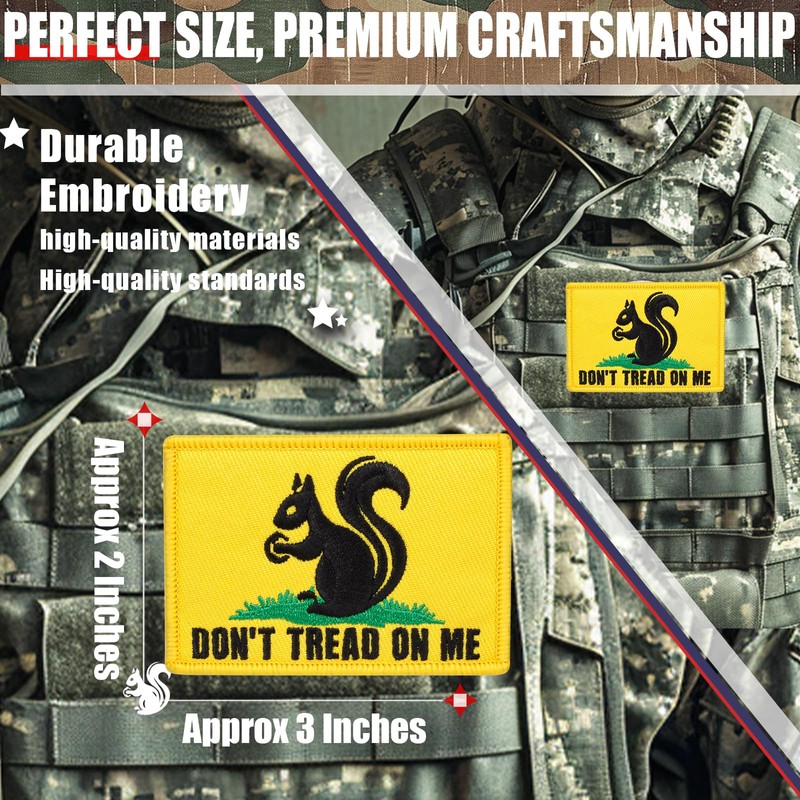 The Squirrel Morale Patch – 2x3” Embroidered Don't Tread Hook