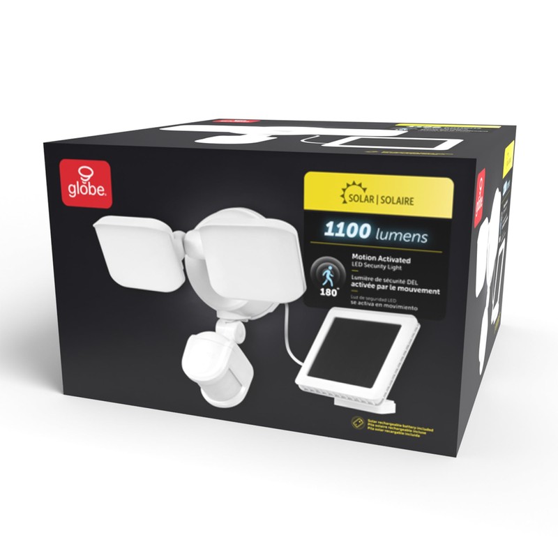 GLOBE Electric 17000221 19W LED Integrated Solar Powered Motion Activated
