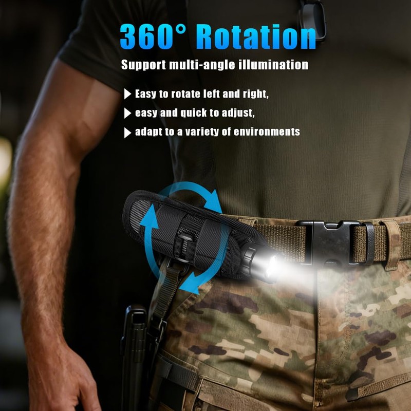 UniqueFire 501F Small Tactical Flashlight with Holster, 5 Modes Mini
