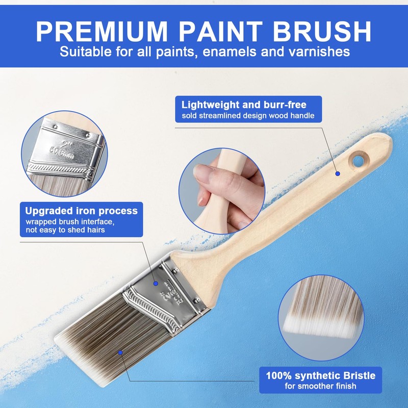 27 PCS Paint Roller Kit with Extension Pole, 4" &