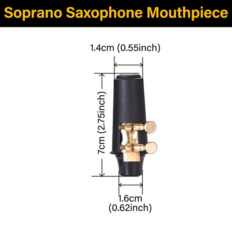 Balee 5C Soprano Saxophone Mouthpiece with Clamp, A Reed and