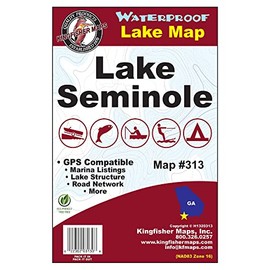 Kingfisher 313 Waterproof Map Lake Seminole, GA & FL