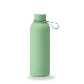 Insulated Water Bottle -17 oz Stainless Steel Rubber Coated Double Wall Water Bottles - Water Thermos Leakproof Lightweight,BPA Free - Gym Water Bottle (Avocado Green)