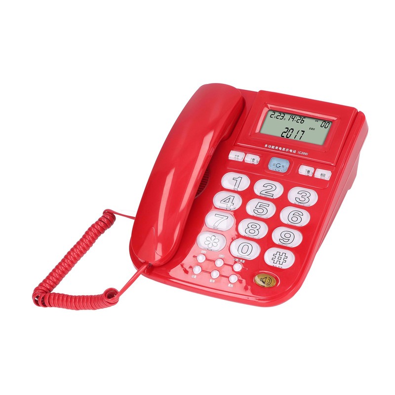 Corded Desktop Phone Wired Fixed Telephone with Big Ringtone Luminous