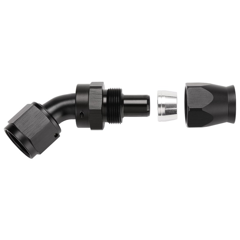 Podavelle 10AN PTFE Hose End Fitting 45 Degree Elbow Swivel