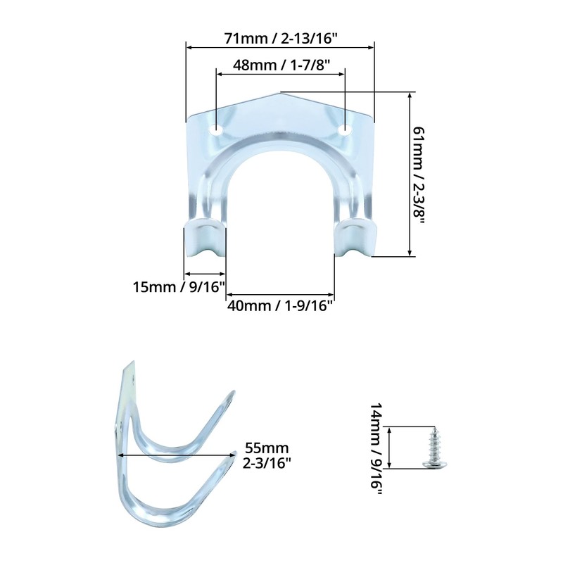 QWORK Pack of 20 Garden Tool Holders, Garage Hooks, Double