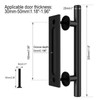 CCJH 12"/30cm Heavy Duty Pull and Flush Door Handle Set
