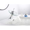 Bathroom Faucet Chrome Waterfall Glass Spout Single Handle One Hole