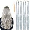 TSUWNO Silvery Colours Hair Tinsel 4 Pieces, Hair Extensions with