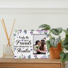 BCUANGD Auntie Picture Frames - Pregnancy Announcement for Aunt, Best Auntie New Aunt Gifts Promoted to Aunt Photo Frame, Christmas Birthday Gifts for Auntie Sister Female 4x6 Picture Frame