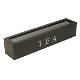 Tea Storage Chests, Wooden Tea Storage Box with 5 Slots Holds Tea Bag Storage Container (White)