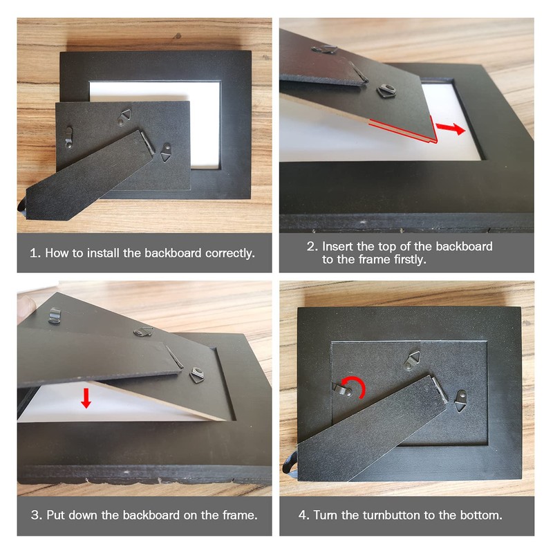 Eosglac Rustic 5x7 Picture Frame, Solid Wood with Glass Front,