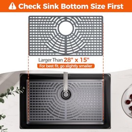 Snuggery Silicone Sink Protector for Kitchen Sink 28" x 15" – Flexible Sink Mat, Heat Resistant Grid, Non-Slip Rack, Easy to Clean Dishwasher Safe – Fits Farmhouse, Single & Double Bowl Sinks