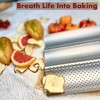 Parthan 4 Bread Baguette Baking Moulds, Silver, Non-Stick Baking Mould