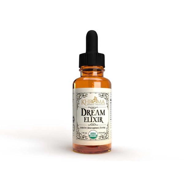 Dream Elixir - Potenciador de sueños orgánico - 30 porciones - Suplemento dietético líquido de 2 fl oz - por Khroma Herbal Products