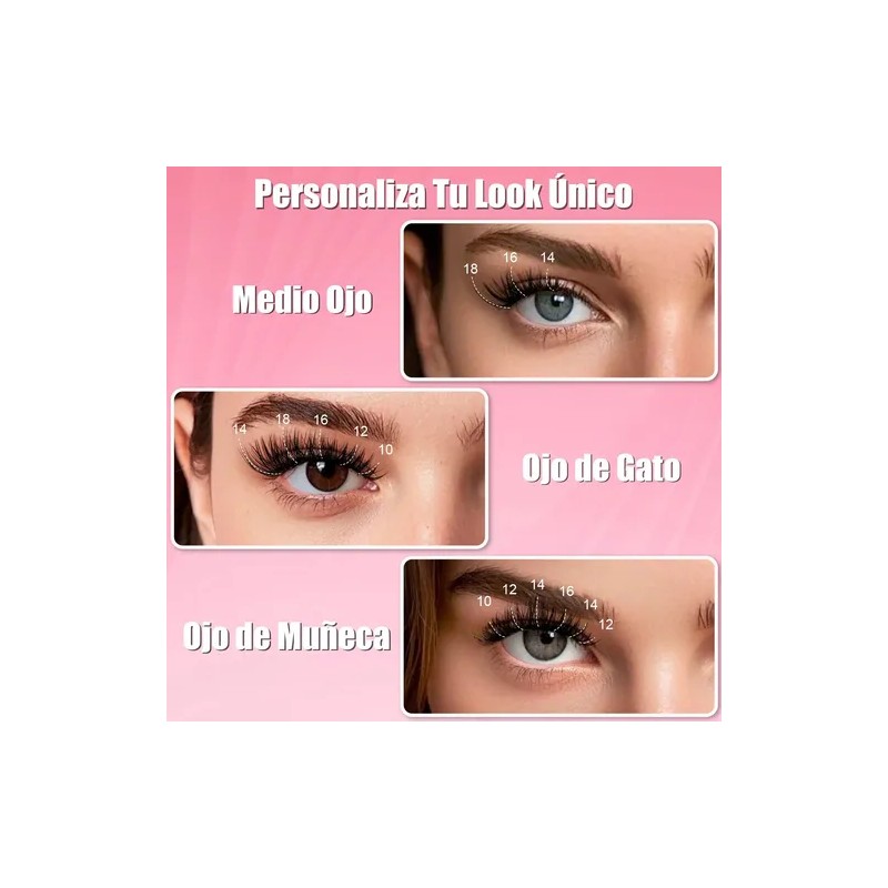 Kit De Extensiones De Pestañas Diy Naturales 9-18mm Mixtas