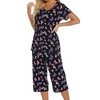 ENJOYNIGHT Womens Pajama Sets Cotton Summer Pjs Tops with Capri