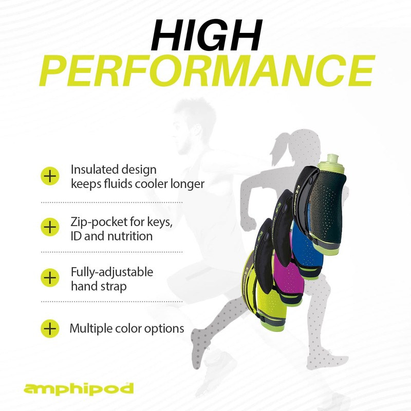 Amphipod Insulated Hydraform Thermal-Lite 12oz. Handheld Water Bottle with Zipper