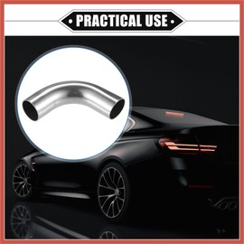 ACROPIX Bend Elbow Pipe Tube, 1.5" OD 4" Leg 90 Degree DIY Exhaust Pipe Intercooler Air Intake Tube Universal for Car Truck Automotive Durable 304 Stainless Steel Silver Tone Car Parts