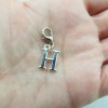 Pemby Studio Initial CAPITAL LETTER H Charm Zipper Pull Keychain