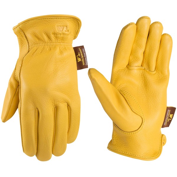 Wells Lamont Men's Deerskin Full Leather Light-Duty Driving Gloves (962S), Gold,Small