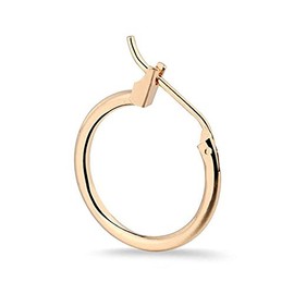 LUXSTAR 925 Silver Hoop Earrings, Ring, Diameter 0.5 inches (13 mm), Thinner, Smaller, Men's, Women's, Single Ear, 0.6 oz (18 g), Shaft, Stainless Steel, Hypoallergenic, Sterling Silver Stainless