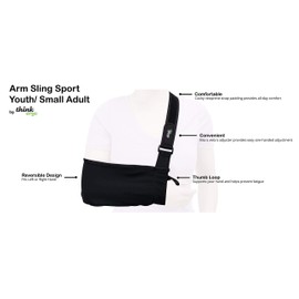 Think Ergo Arm Sling Sport (Small/Youth). Lightweight Medical Sling for Shoulder, Elbow, Wrist Injury Women & Kids