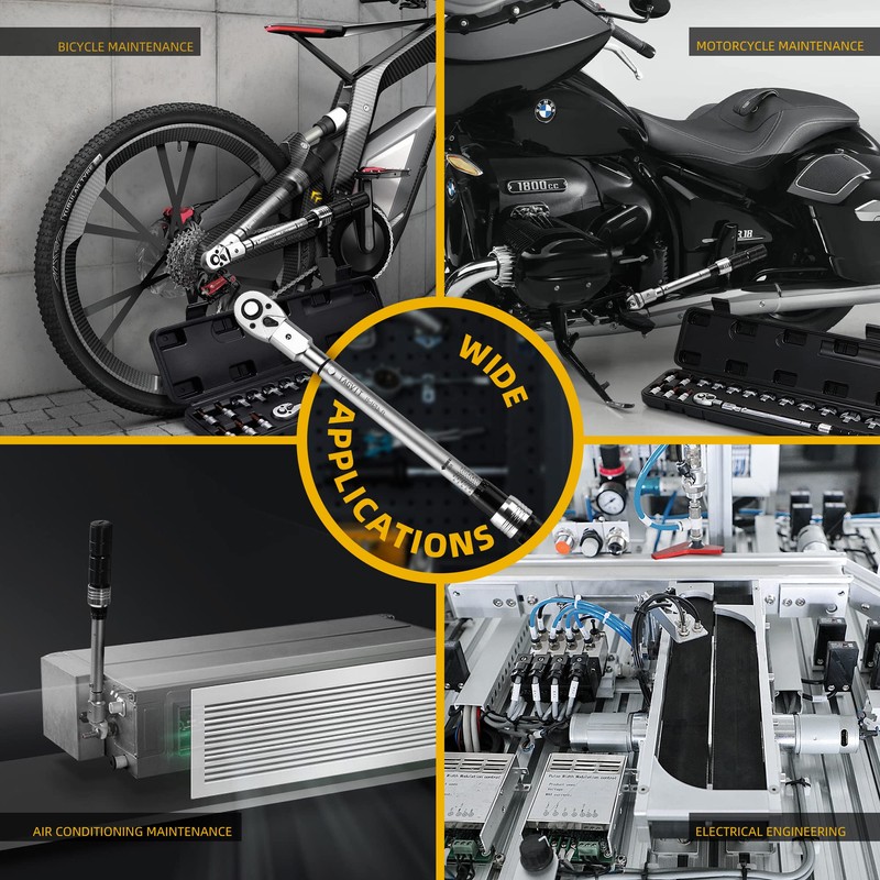 14mm x 18mm Open End Interchangeable Torque Wrench Set, Chrome