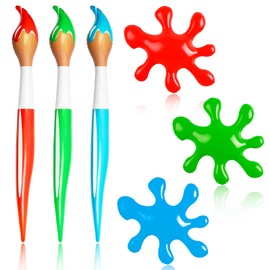 6 Pcs Colorful Art Party Decorations Set with Inflatable Paint Brushes Balloons Large Paint Splatter Balloons Prop Kit for Art Paint Back to School Party Favor