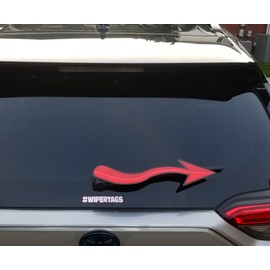 Devils Red Tail Waving WiperTags Attach to Rear Vehicle Wipers