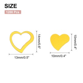 sourcing map 1200Pcs Heart Confetti Glitter Confetti Table Confetti Decor for Party Wedding Festival Decorations, 0.5x0.6Inch, 0.4x0.4Inch, Gold