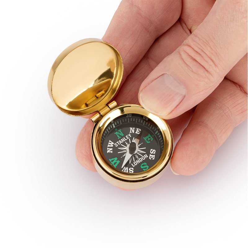 NKlaus Maritime Small Compass 3.5 cm with Brass Lid Gold