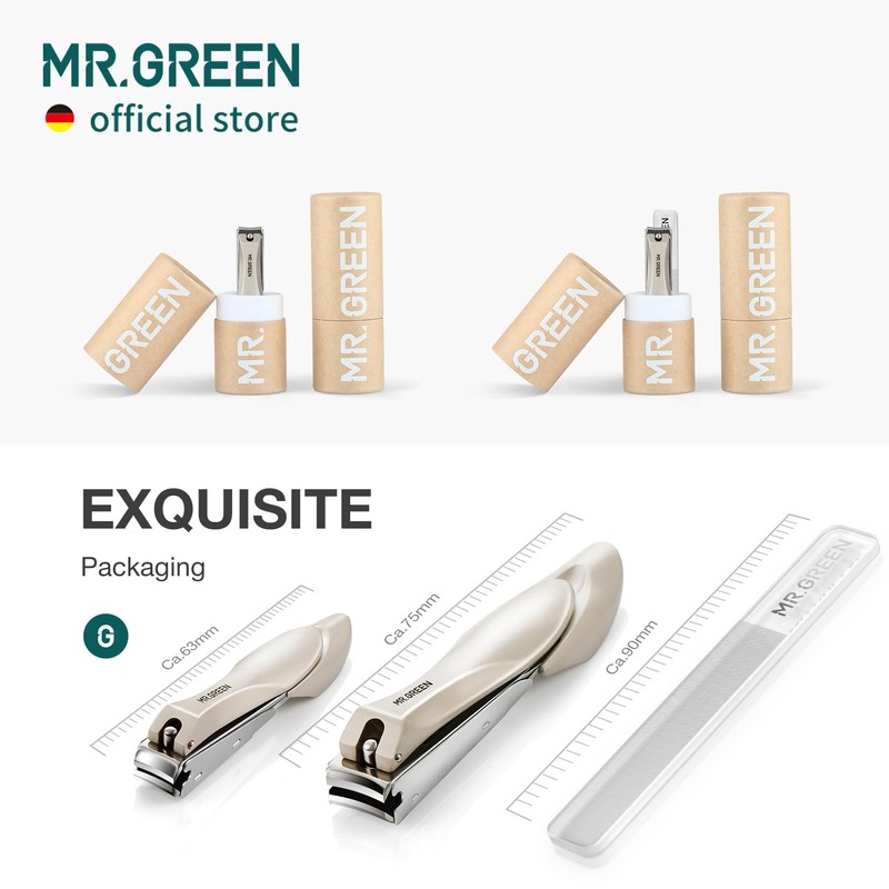 MR.GREEN Nail Clippers Stainless Steel Anti Splash Fingernail Cutter Manicure