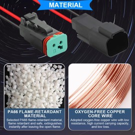 Xiatiaosann 4 Pcs Auto Waterproof DT Series Electrical Wire Connector for Deutsch 2 Pin 16 AWG Male & Female Wire for Car/Truck/Boat LED Light Bar with Heat Shrink Tubing