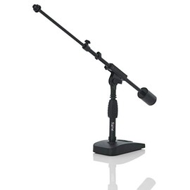 Gator Frameworks Short Weighted Base Microphone Stand with Telescopic Boom Arm and 2.5 Lbs Counter Weight; Ideal for Desktop, Recording, and Streaming (GFW-MIC-0822)