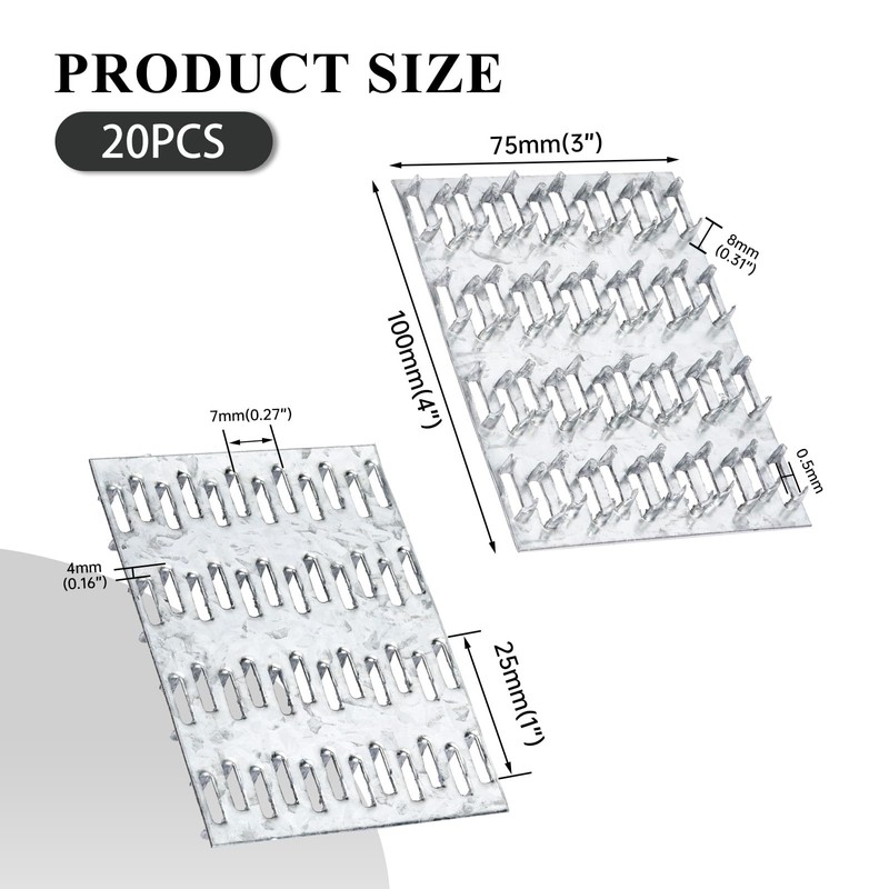 MOZCORN Truss Plates 3x4, Truss Brackets for Wood, 20 Pcs