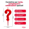 dekora - Candelina Compleanno Punto Interrogativo Rossa per Torta