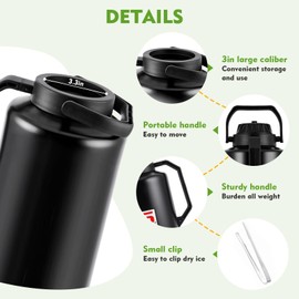 YMJOINMX Dry Ice Bucket 6kg Large Capacity - 304 Stainless Steel Insulation Container for Seafood Preservation, Cocktail Making & Dry Ice Storage